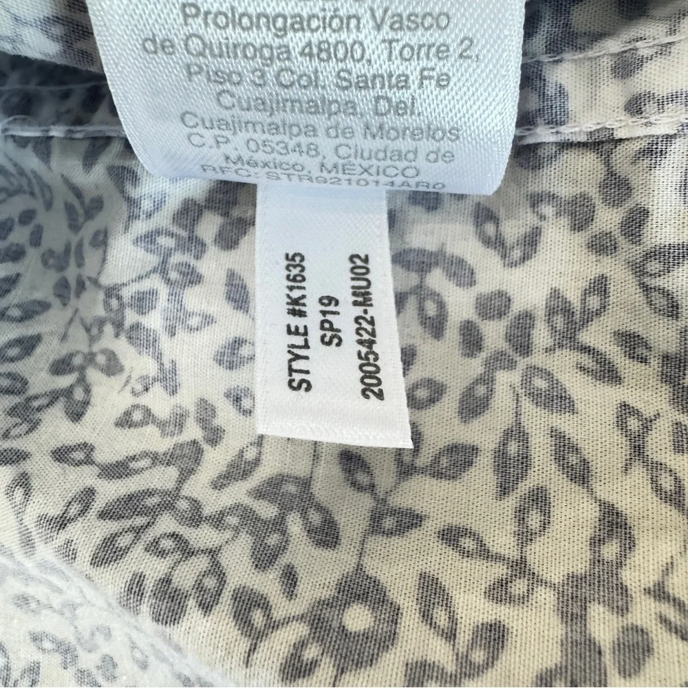 J Crew Mercantile Floral Button Down Shirt XXL Blue White Flex Stretch